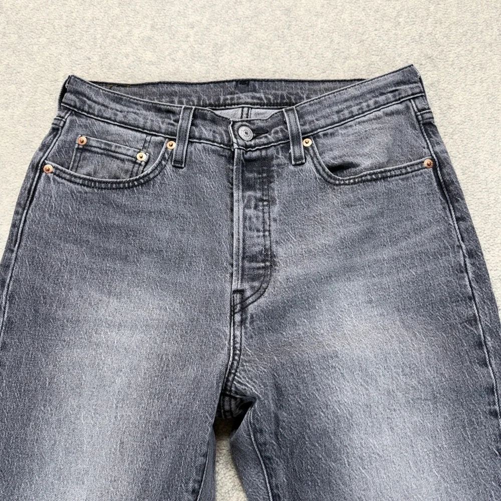 Levi's 501 Mens Relaxed Straight Jeans Charcoal Gray Classic Button Fly 29x28